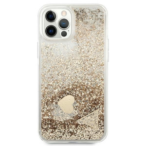 Оригинален гръб GUESS Glitter Charms GUOHCP12MGLHFLGO - iPhone 12 / 12 Pro златист - Img 3
