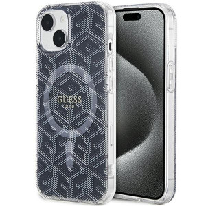 Оригинален гръб GUESS IML GCube MagSafe - iPhone 15 Plus / 14 Plus черен - Img 1