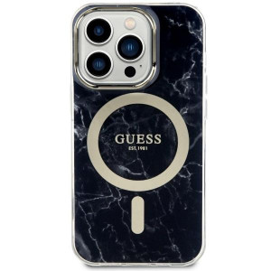Оригинален гръб GUESS Marble MagSafe GUHMP14XPCUMAK - iPhone 14 Pro Max черен - Img 3
