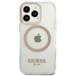 Оригинален гръб GUESS Metal Outline MagSafe GUHMP13XHTRMD - iPhone 13 Pro Max златист - Img 3