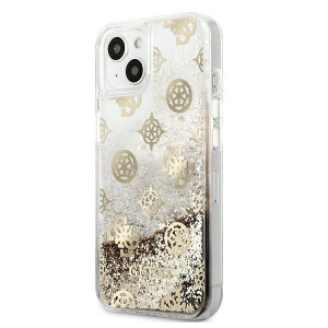 Оригинален гръб GUESS Peony Liquid Glitter GUHCP13SLGPEGO - iPhone 13 mini златист - Img 2