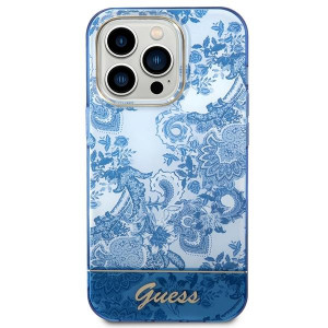 Оригинален гръб GUESS Porcelain GUHCP14LHGPLHB - iPhone 14 Pro син - Img 3