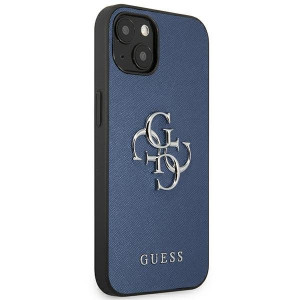 Оригинален гръб GUESS Saffiano 4G Metal Logo GUHCP13SSA4GSBL - iPhone 13 mini син - Img 4
