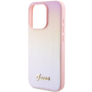 Оригинален гръб GUESS Saffiano Iridescent Script - iPhone 14 Pro Max розов - Img 6