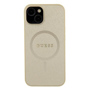 Оригинален гръб GUESS Saffiano MagSafe GUHMP15MPSAHMCB - iPhone 15 Plus златист - Img 3