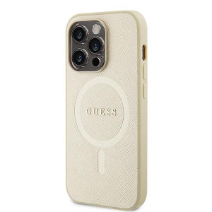Оригинален гръб GUESS Saffiano MagSafe GUHMP15XPSAHMCB - iPhone 15 Pro Max златист - Img 2