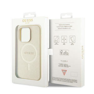 Оригинален гръб GUESS Saffiano MagSafe GUHMP15XPSAHMCB - iPhone 15 Pro Max златист - Img 8