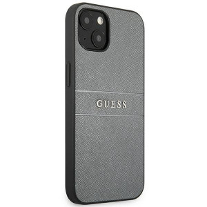 Оригинален гръб GUESS Saffiano Stripe GUHCP13SPSASBGR - iPhone 13 mini сив - Img 4