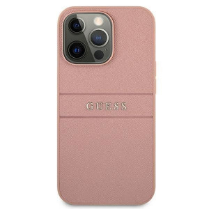 Оригинален гръб GUESS Saffiano Stripe GUHCP13XPSASBPI - iPhone 13 Pro Max розов - Img 3