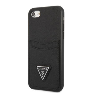 Оригинален гръб GUESS Saffiano Triangle Logo Cardslot GUHCI8PSATPK с външен джоб - iPhone 7 / 8 / SE (2nd gen) / SE (3rd gen) черен - Img 2