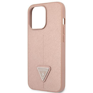 Оригинален гръб GUESS Saffiano Triangle Logo GUHCP13LPSATLP - iPhone 13 Pro розов - Img 6