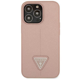 Оригинален гръб GUESS Saffiano Triangle Logo GUHCP14LPSATLP - iPhone 14 Pro розов - Img 3