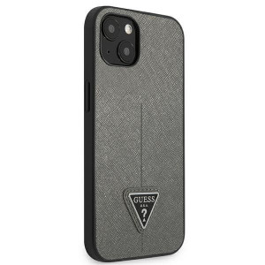 Оригинален гръб GUESS Saffiano Triangle Logo GUHCP14MPSATLG - iPhone 14 Plus сребрист - Img 4