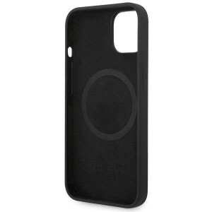 Оригинален гръб GUESS Silicone Logo Plate 4G Logo Plate GUHMP14MSBPLK MagSafe - iPhone 14 Plus черен - Img 7