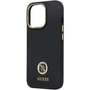 Оригинален гръб GUESS Silicone Logo Strass 4G GUHCP13LM4DGPK case - iPhone 13 Pro черен - Img 6