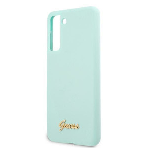 Оригинален гръб GUESS Silicone Script Metal Logo GUHCS21 5GMLSLMGLB - Samsung Galaxy S21+ 5G син - Img 6