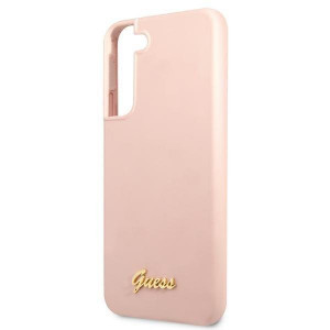 Оригинален гръб GUESS Silicone Script Metal Logo GUHCS22MLSLMGPP - Samsung Galaxy S22+ розов - Img 6