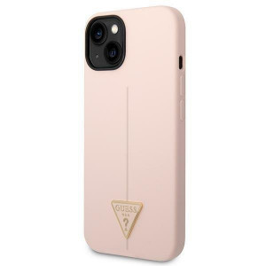 Оригинален гръб GUESS Silicone Triangle GUHCP14SSLTGP - iPhone 14 розов - Img 2