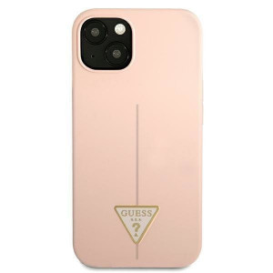 Оригинален гръб GUESS Silicone Triangle Logo GUHCP13MSLTGP - iPhone 13 розов - Img 3