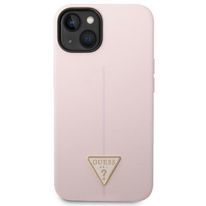 Оригинален гръб GUESS Silicone Triangle Logo GUHCP14MSLTGU - iPhone 14 Plus лилав - Img 3