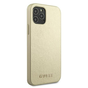 Оригинален гръб GUESS Silicone Vintage Gold Logo GUHCP12LIGLGO - iPhone 12 Pro Max златист - Img 4