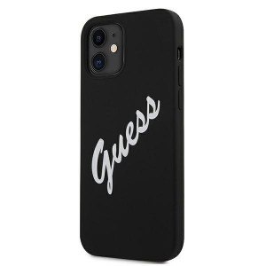 Оригинален гръб GUESS Silicone Vintage Script GUHCP12SLSVSBW - iPhone 12 mini черен - Img 2
