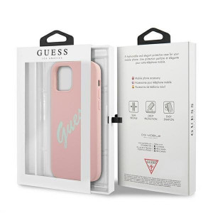 Оригинален гръб GUESS Silicone Vintage Script GUHCP12SLSVSPG - iPhone 12 mini розов - Img 8