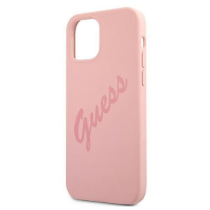 Оригинален гръб GUESS Silicone Vintage Script GUHCP12SLSVSPI - iPhone 12 mini розов - Img 6