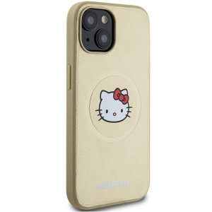 Оригинален гръб Hello Kitty Leather Kitty Head MagSafe - iPhone 14 златист - Img 4
