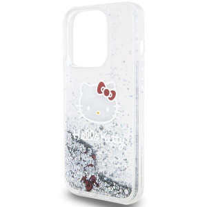 Оригинален гръб Hello Kitty Liquid Glitter Charms Kitty Head - iPhone 14 Pro сребрист - Img 6