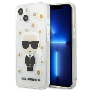 Оригинален гръб KARL LAGERFELD Flower Ikonik Кarl KLHCP13SHFLT - iPhone 13 mini прозрачен - Img 1