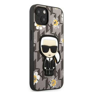 Оригинален гръб KARL LAGERFELD Flower Ikonik Karl KLHCP13MPMNFIK1 - iPhone 13 сив - Img 4
