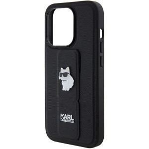 Оригинален гръб KARL LAGERFELD Gripstand Saffiano Choupette Pins - iPhone 15 Pro черен - Img 7