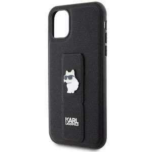 Оригинален гръб KARL LAGERFELD Gripstand Saffiano Choupette Pins - iPhone 11 черен - Img 6