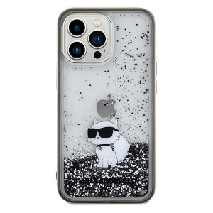 Оригинален гръб KARL LAGERFELD Liquid Glitter Choupette - iPhone 13 Pro прозрачен - Img 3