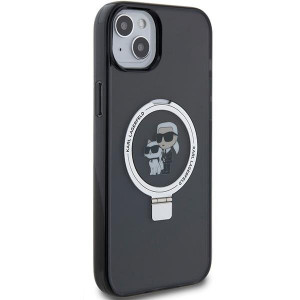 Оригинален гръб KARL LAGERFELD Ring Stand Karl & Choupette MagSafe - iPhone 13 / 14 / 15 черен - Img 4