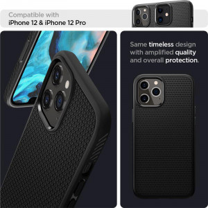 Оригинален гръб SPIGEN Liquid Air - iPhone 12 Pro Max черен мат - Img 15