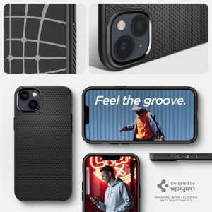 Оригинален гръб SPIGEN Liquid Air - iPhone 14 черен мат - Img 15