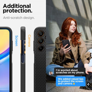 Оригинален гръб SPIGEN Liquid Air - Samsung Galaxy A15 / A15 5G черен мат - Img 15