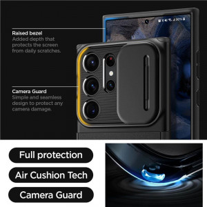Оригинален гръб SPIGEN Optik Armor - Samsung Galaxy S23 Ultra черен - Img 18