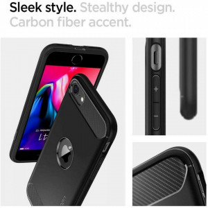 Оригинален гръб SPIGEN Rugged Armor - iPhone SE (2nd gen) / SE (3rd gen) черен - Img 10