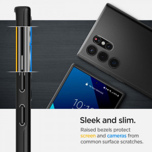 Оригинален гръб SPIGEN Thin Fit - Samsung Galaxy S22 Ultra черен - Img 13