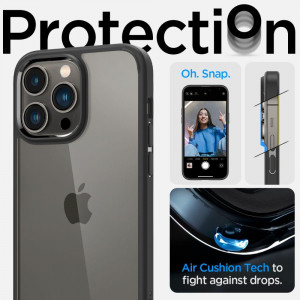 Оригинален гръб SPIGEN Ultra Hybrid - iPhone 14 Pro черен мат - Img 11