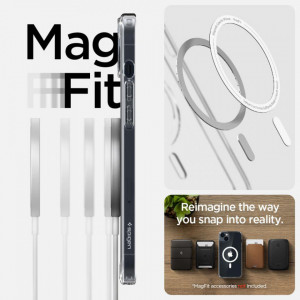Оригинален гръб SPIGEN Ultra Hybrid MagSafe - iPhone 14 бял - Img 10