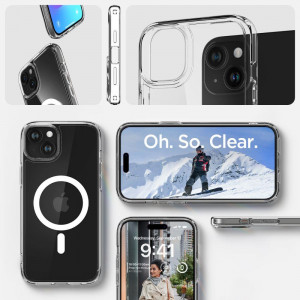 Оригинален гръб SPIGEN Ultra Hybrid MagSafe - iPhone 15 бял - Img 13
