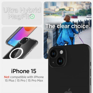 Оригинален гръб SPIGEN Ultra Hybrid MagSafe - iPhone 15 бял - Img 14