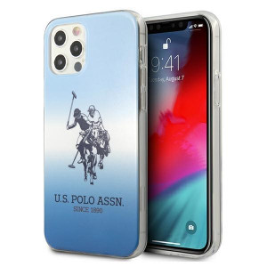 Оригинален гръб US POLO Gradient USHCP12MPCDGBL - iPhone 12 / 12 Pro син - Img 1