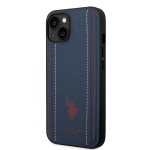 Оригинален гръб US POLO Leather Stitch USHCP14MPFAV - iPhone 14 Plus тъмносин - Img 2
