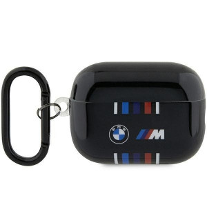 Оригинален калъф за слушалки BMW Multiple Colored Lines BMAP222SWTK - AirPods Pro 2 черен - Img 1