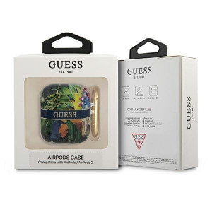 Оригинален калъф за слушалки GUESS Flower Strap GUA2HHFLB - AirPods 1 / 2 син - Img 3